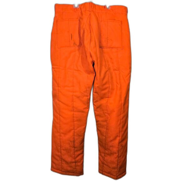 Vtg Blaze Orange Insulated Hunting Pants XL - Picture 6 of 10